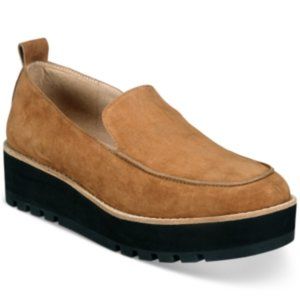 NEW Eileen Fisher Ells Suede Wedge Leather Loafers